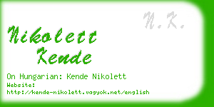 nikolett kende business card